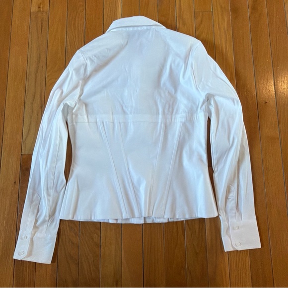 White House Black Market Poplin Blouse Button Down Front Shirt Long Sleeve Sz 6 - Picture 5 of 5